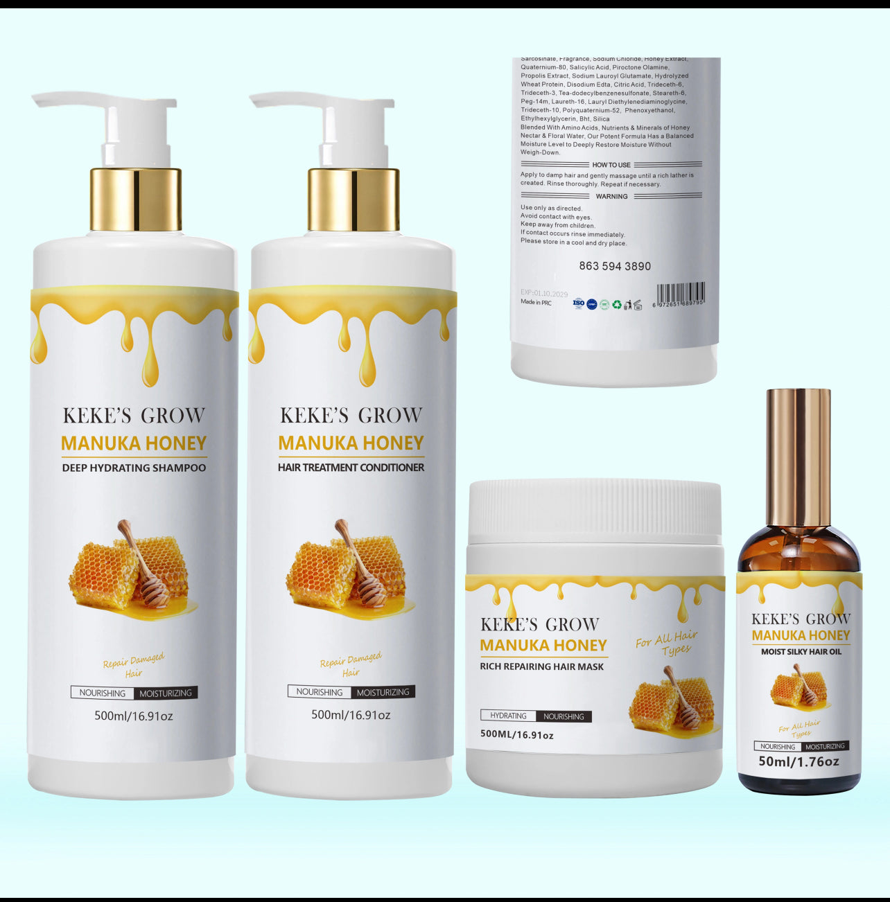 Honey grow Manuka deep hydrating hair set 