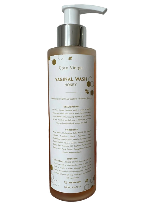 Coco Vierge vaginal honey wash and oil